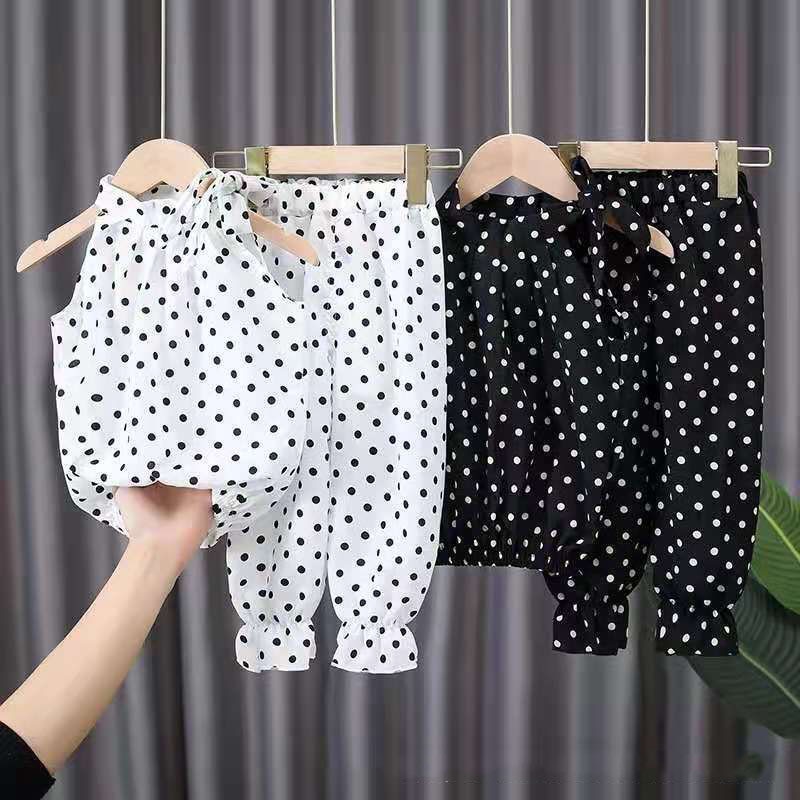2PCS Baby Girls Polka Dot Suits