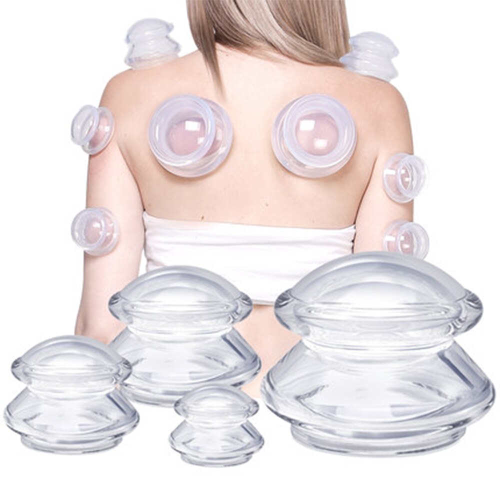 4Pcs Silicone Vacuum Cupping Set Massage Body Cups