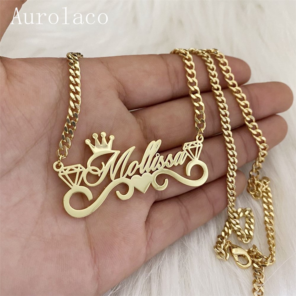 Customized Name Necklace with Crown