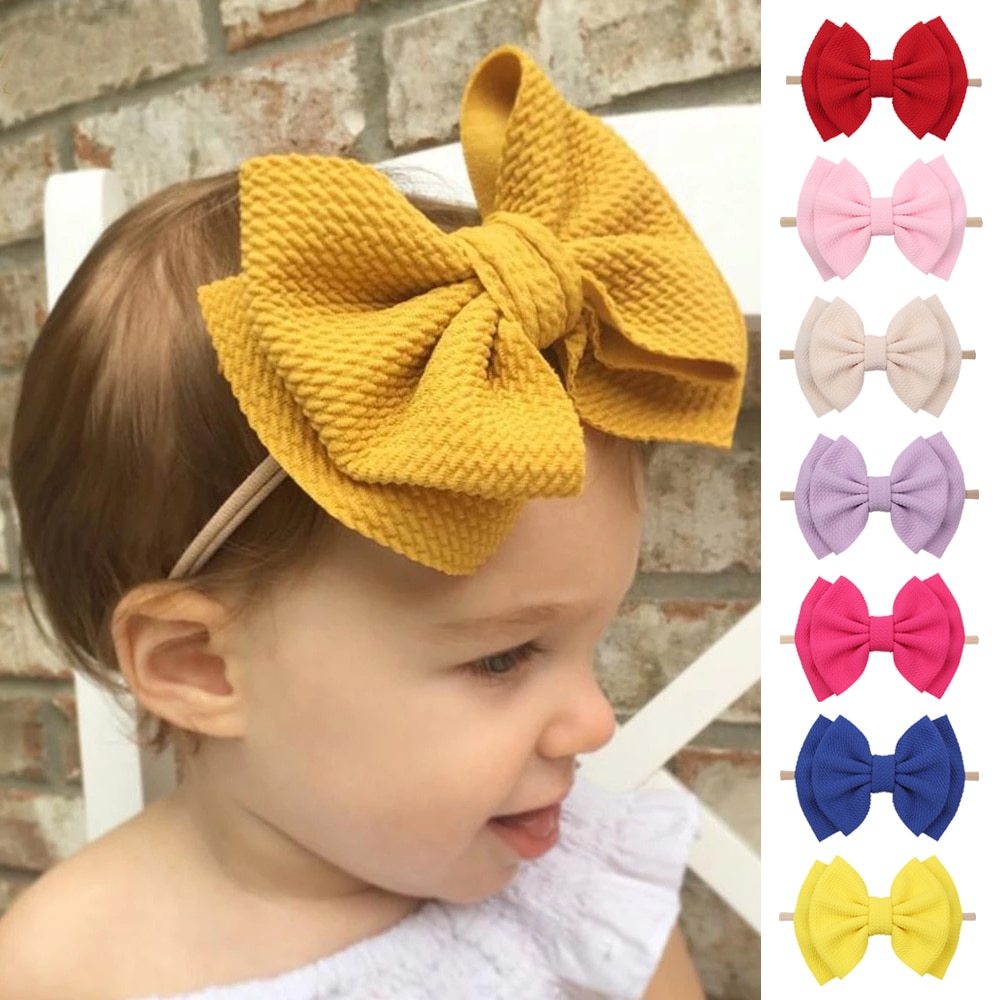 Baby 6” Waffle Hair Bows Headband