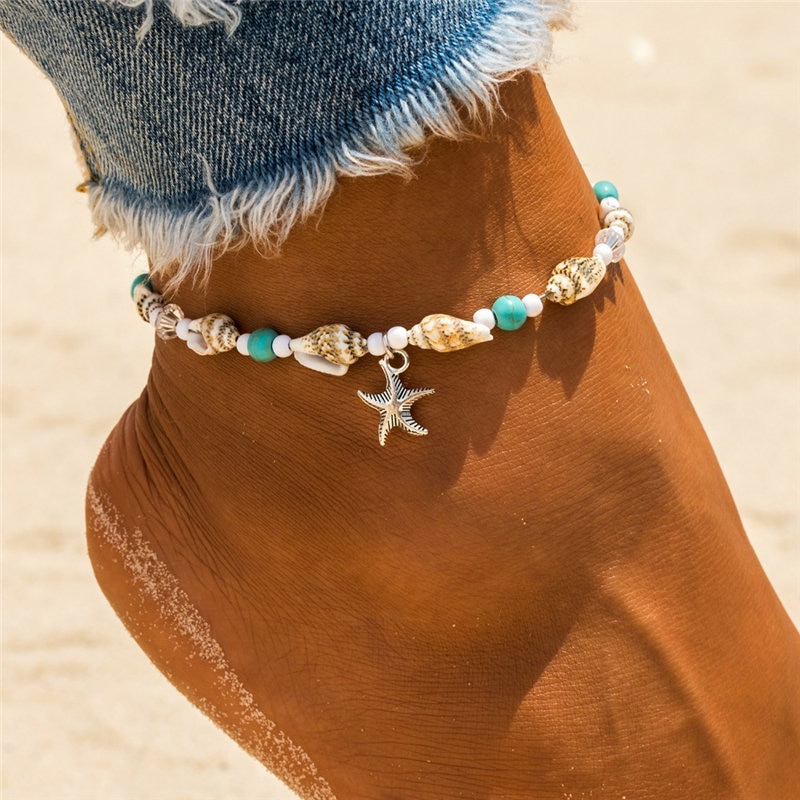 Shell Beads Starfish Anklets for Women