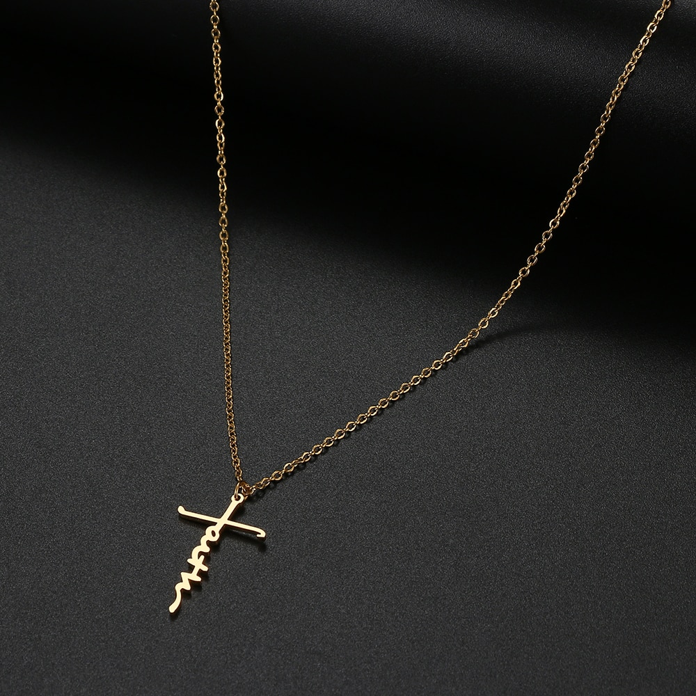 Stainless Steel Christian Cross Necklace