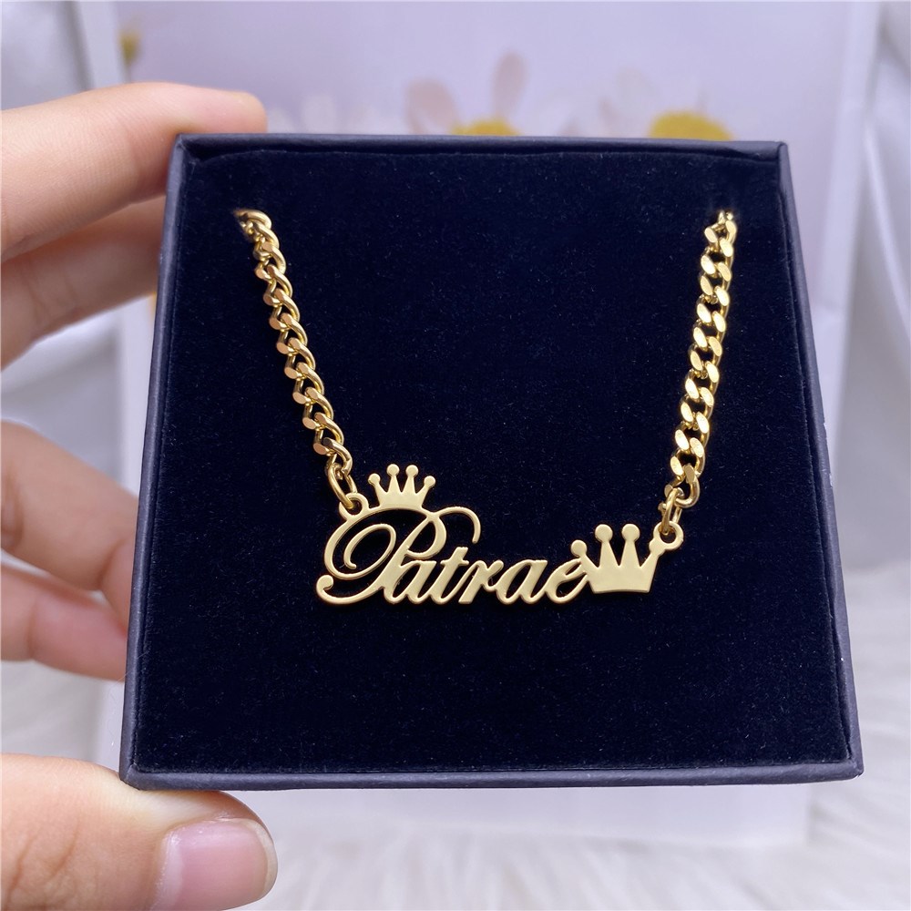 Customized Necklace (with Crown) Cuban Chain