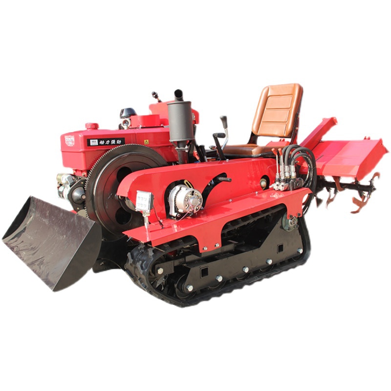 Diesel Engine 18 horsepower Crawler Tractor Ditching and Riding Seat Multifunctional Agricultural Rotary Tiller