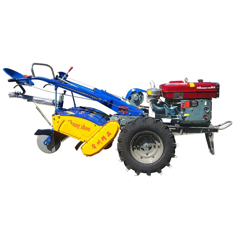 Electric starter 22 horse power Walking tractors diesel engine agricultural small Farmland tractor with rotary tiller