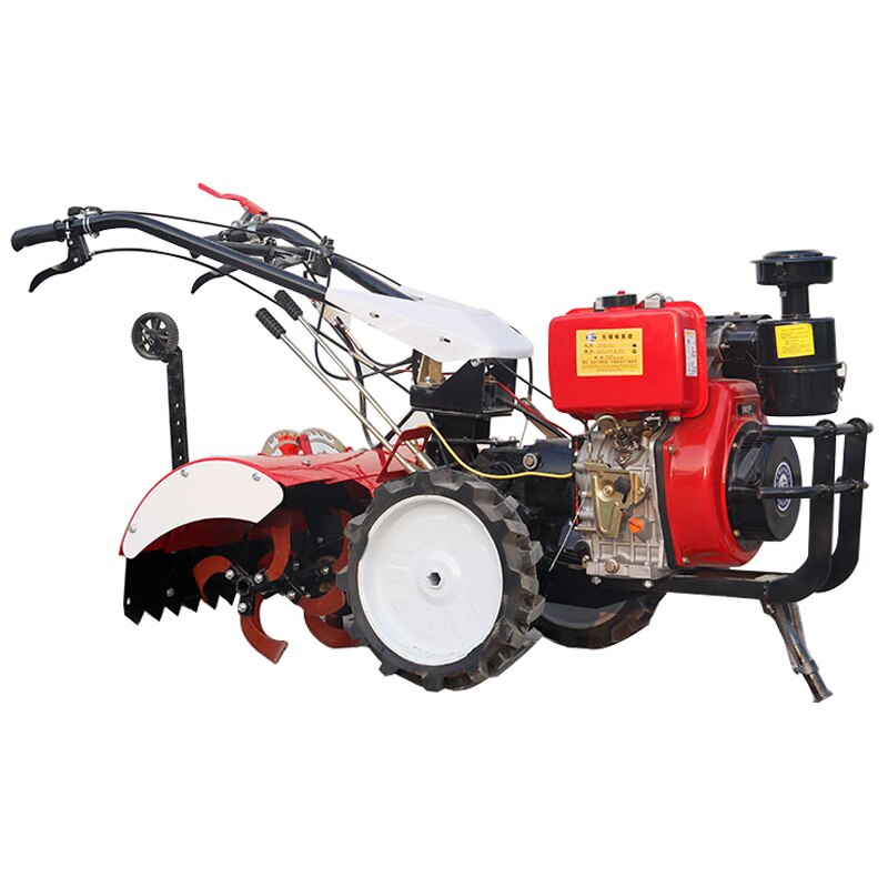 Gasoline diesel micro tillage small tractor trenching loose soil hitting field tillage tiller