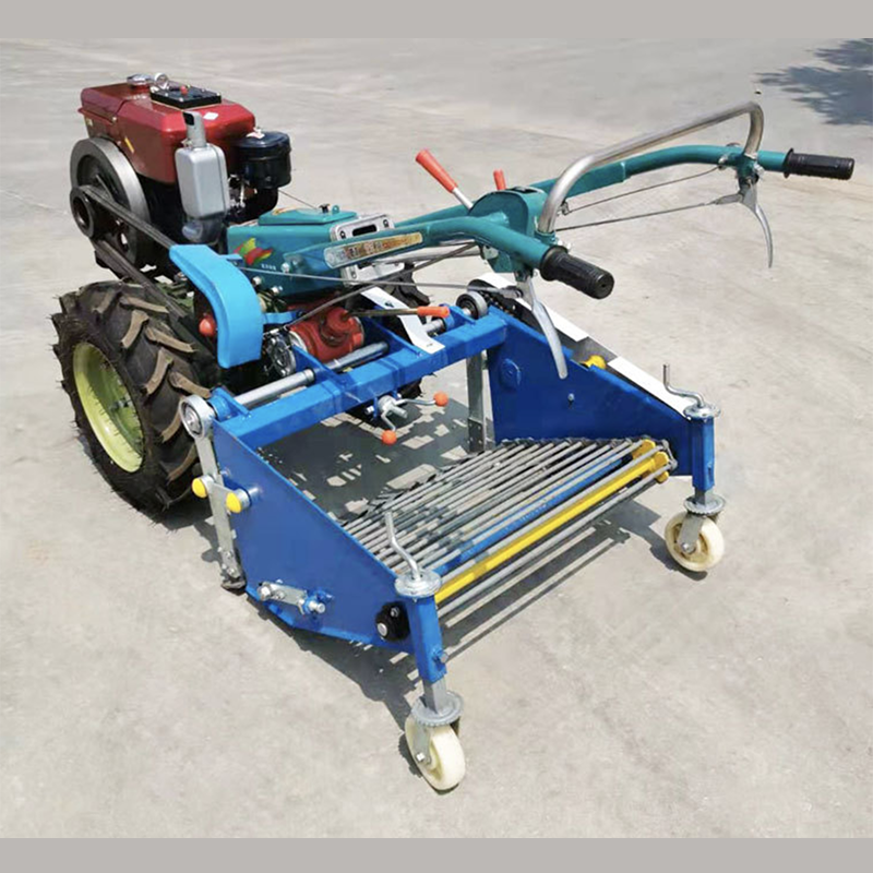 Hand starter 22hp Walking tractor with sweet potato harvester 80mm wide and Rotary tiller