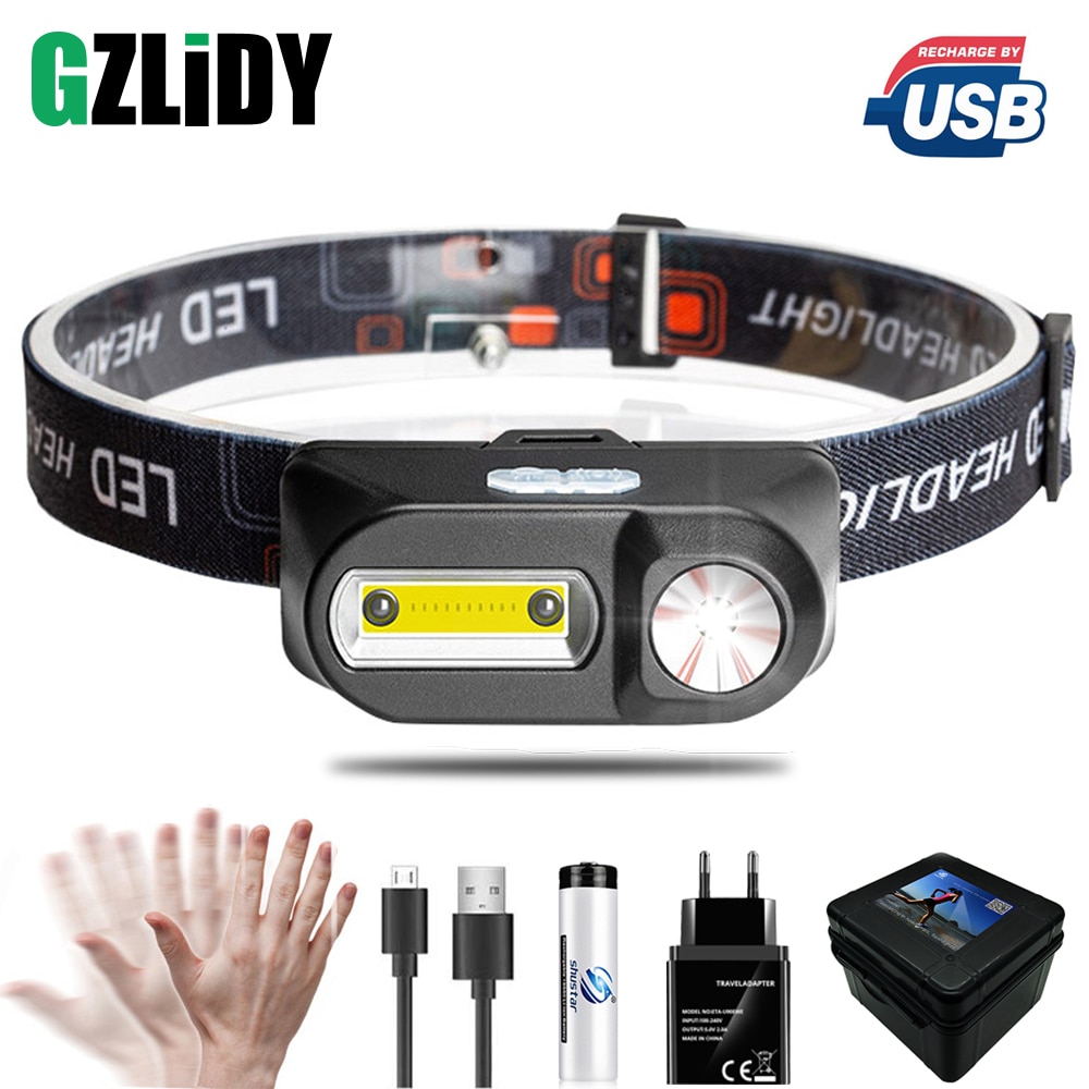 Portable LED Headlamp USB Rechargeable Waterproof Camping Torch Powerful Head Lamp