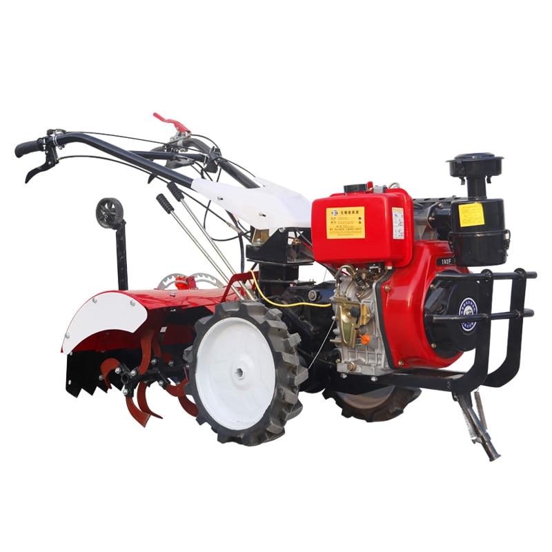 Small tractor trencher soil tillage machine rotary tiller 7.5 horsepower gasoline diesel engine