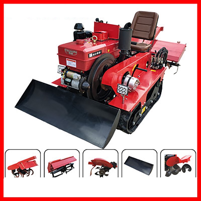 Tracked rotary cultivator orchard ditching and fertilization agricultural tractor multi-function diesel four-wheel drive tiller