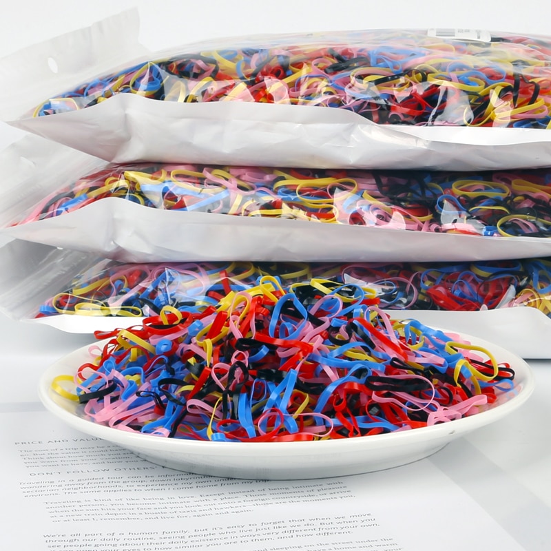 1000PCS Disposable Rubber Bands For Children Hair