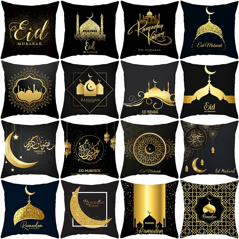 Islamic Black Gold Pattern Pillowcase