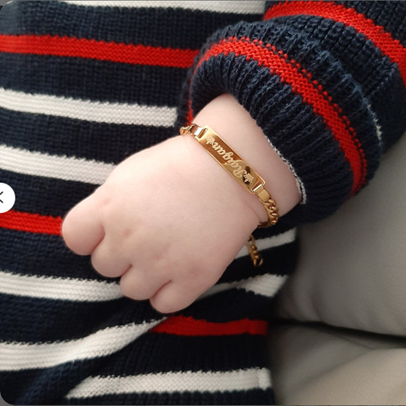 Personalized Stainless Steel Bracelet For Baby