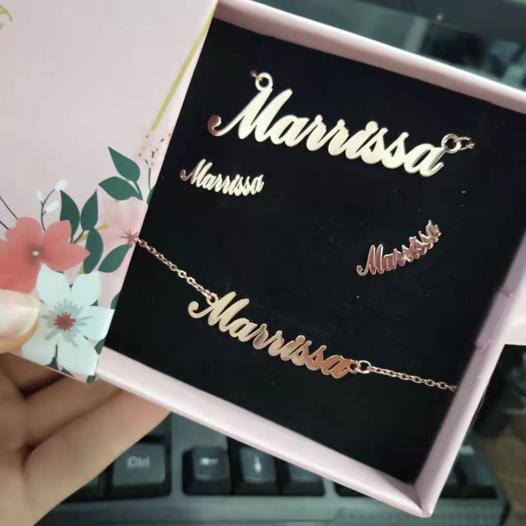 Women Customized Name Jewelry Sets