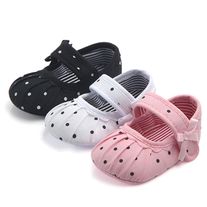 Newborn Baby Girl Flower Dot Shoes