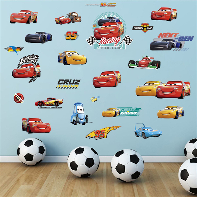 Many cars on wall