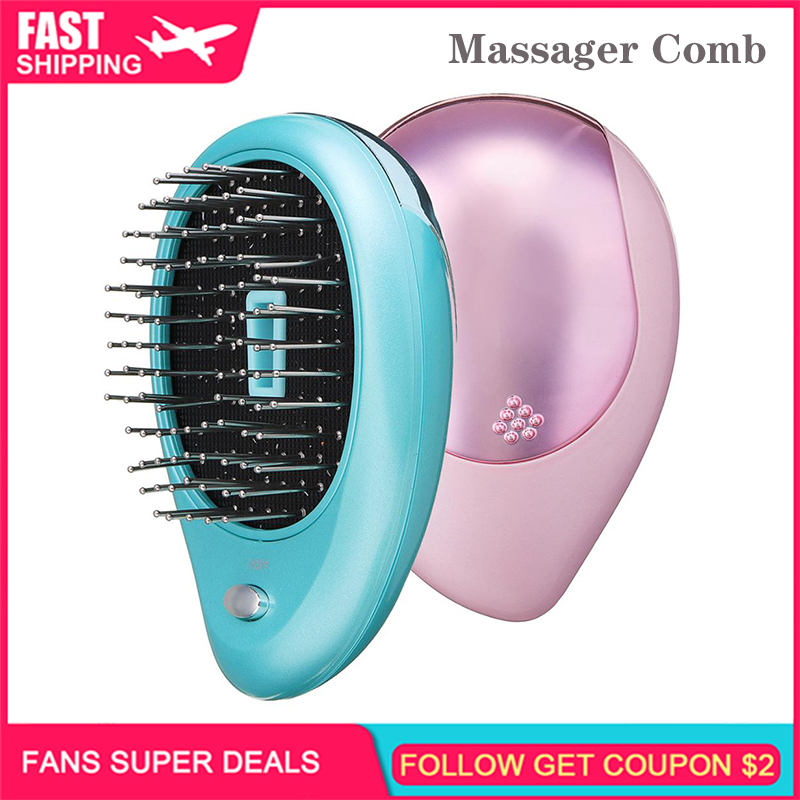 Electric Mini Hair Brush Comb Massager with Vibration