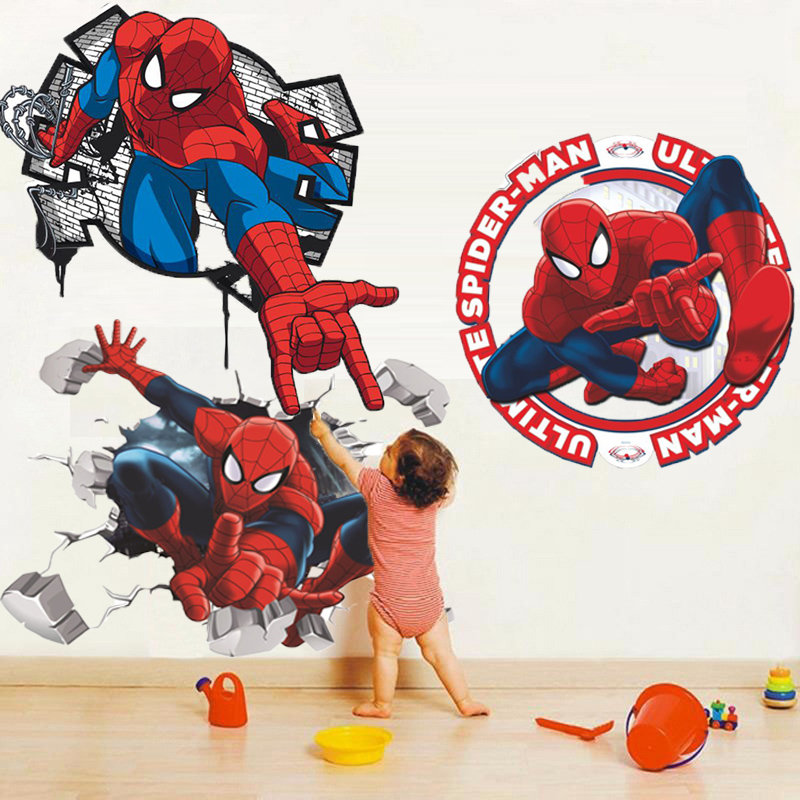 Spiderman Wall Stickers For Kids Rooms