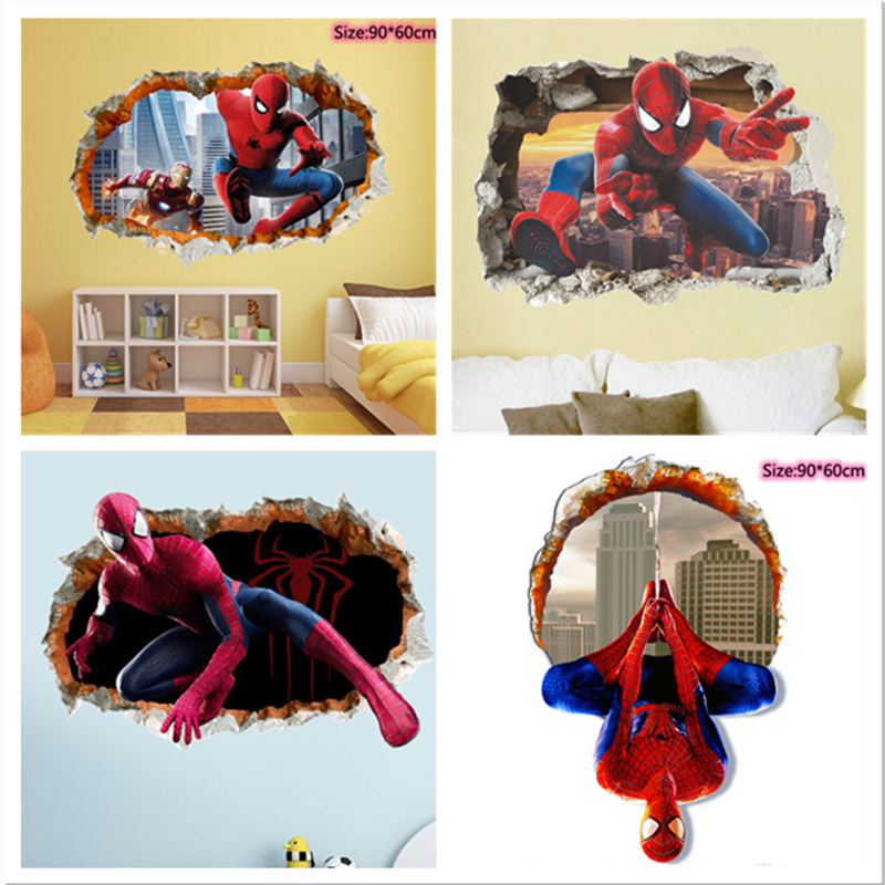 Spiderman Wall Stickers For Kids Rooms