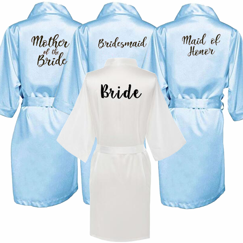 Blue Pink Bridal Robe