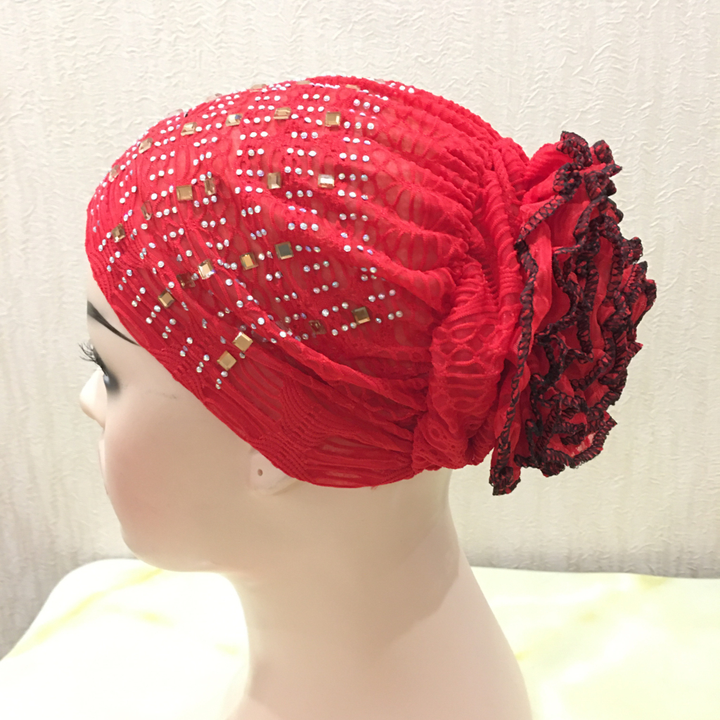 Lace hats with rhinestones