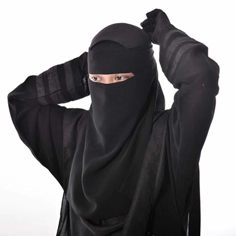 one layer chiffon niqab muslim face cover