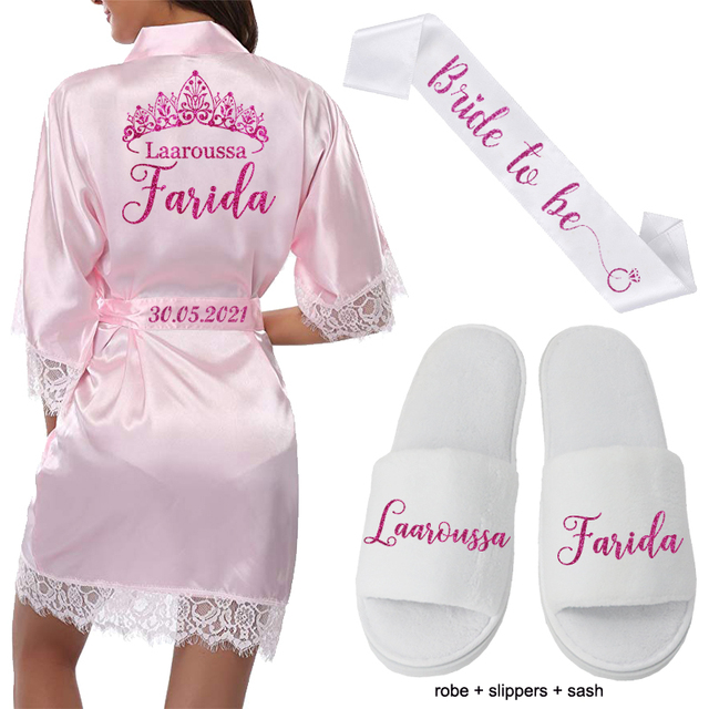 pink robe shoe sash