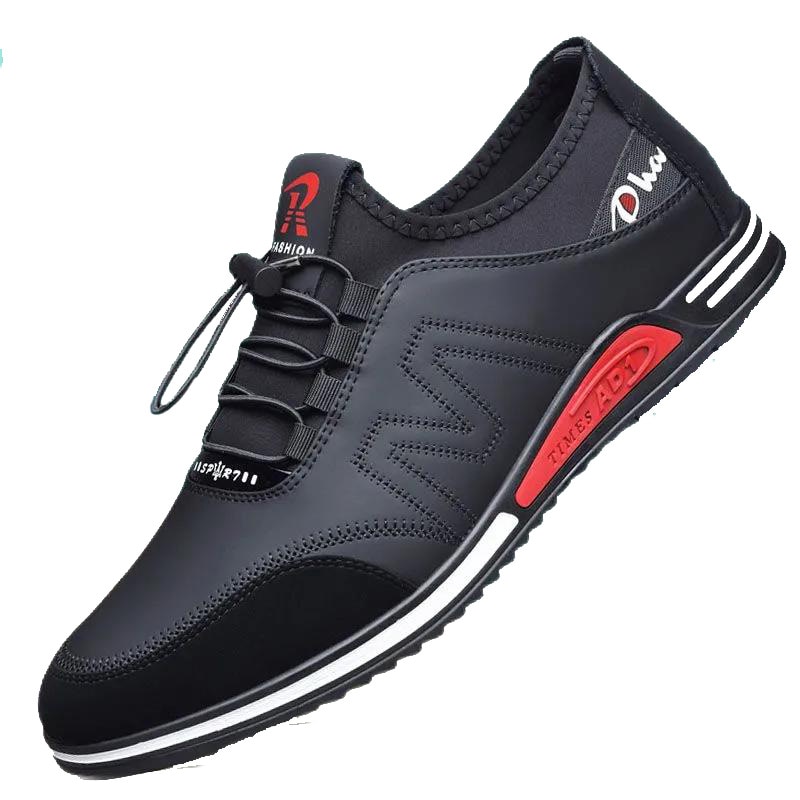 Fashion Men Leather Comfy Slip Sneakers