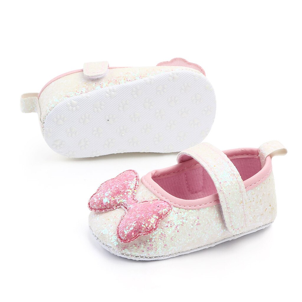 Sequins Bow-knot Princess Shoes Soft-soled Baby Walking Footwear Baby Girl Shoes Baby Shoes Infant Indoor Pour Nouveaux Nés
