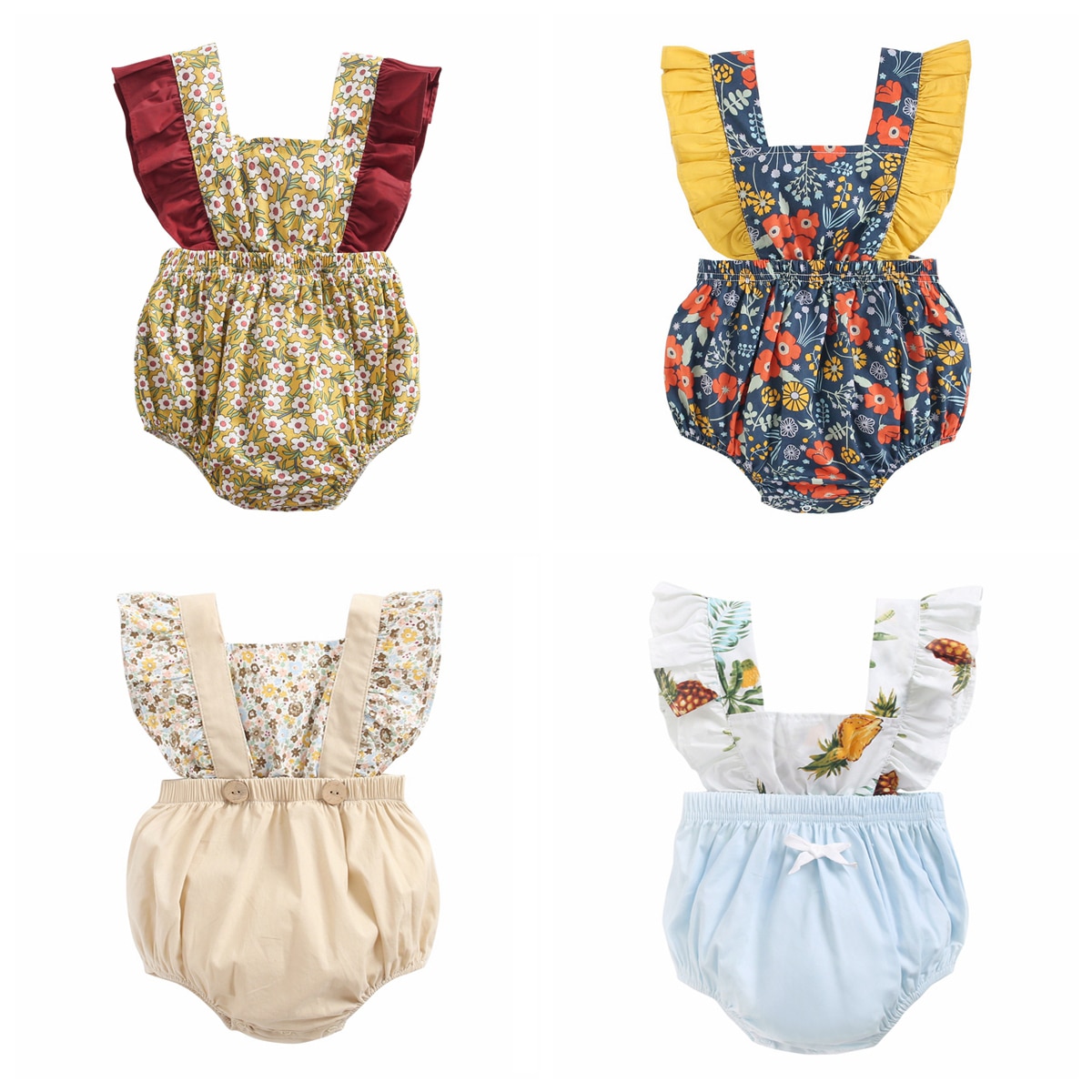 Summer Cotton Baby Girl Rompers