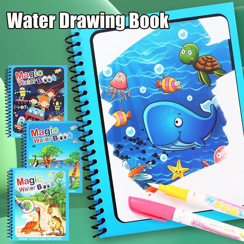 Reusable Coloring Magic Water Drawing Book Painting