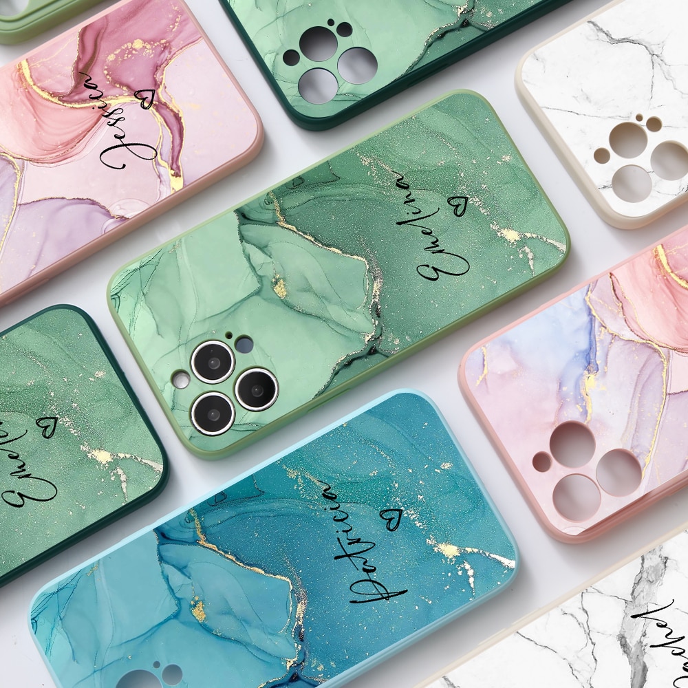 Customized Name Marble Case For iPhones