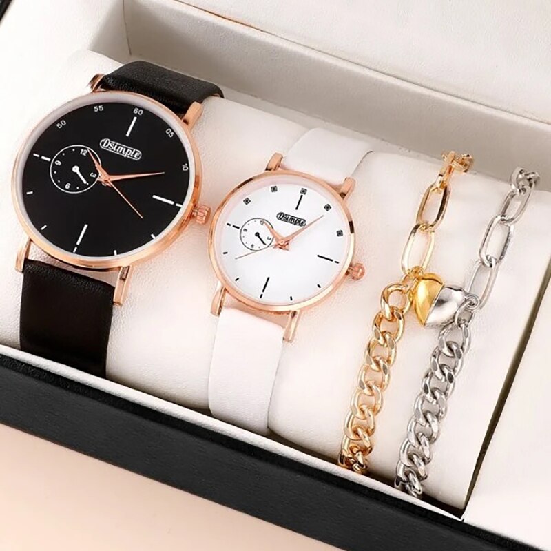 4pcs Simple Lovers Set Watches