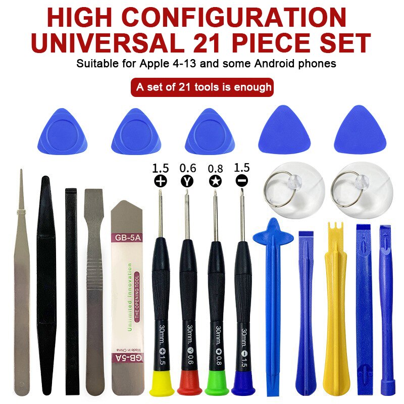 21 in 1 Mobile Phone Disassembly Repair Kit Apple Android Set Screwdriver Combination Skid Multi Function Disassembly Kit