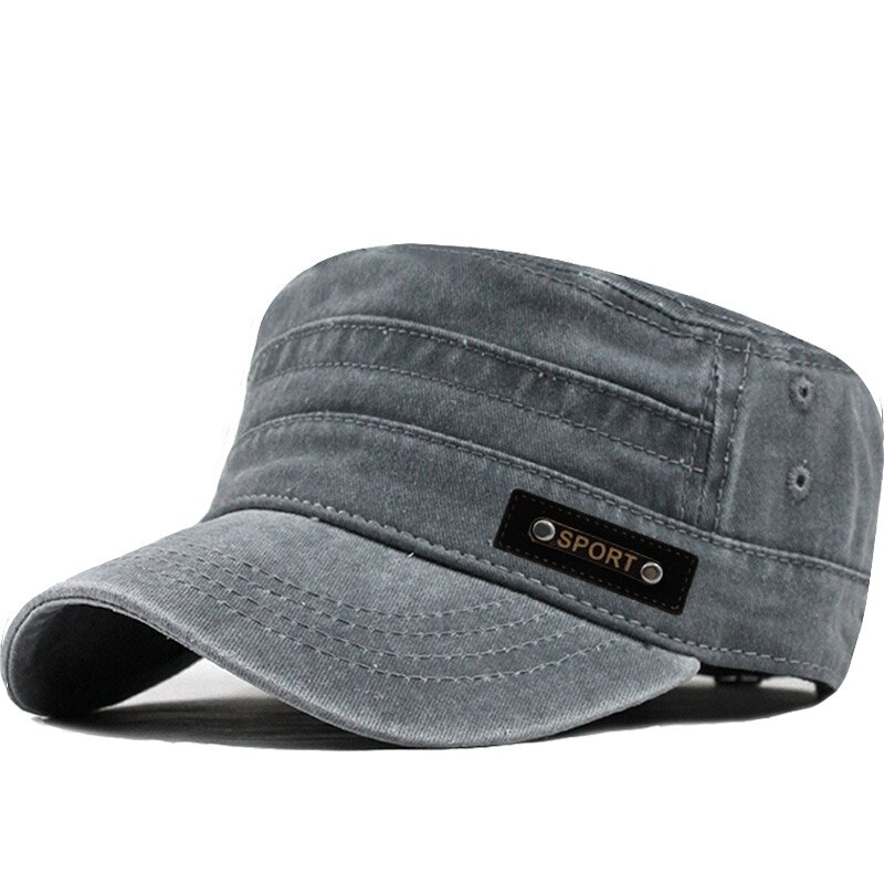 Casual Washed Cotton Flat Top Hat