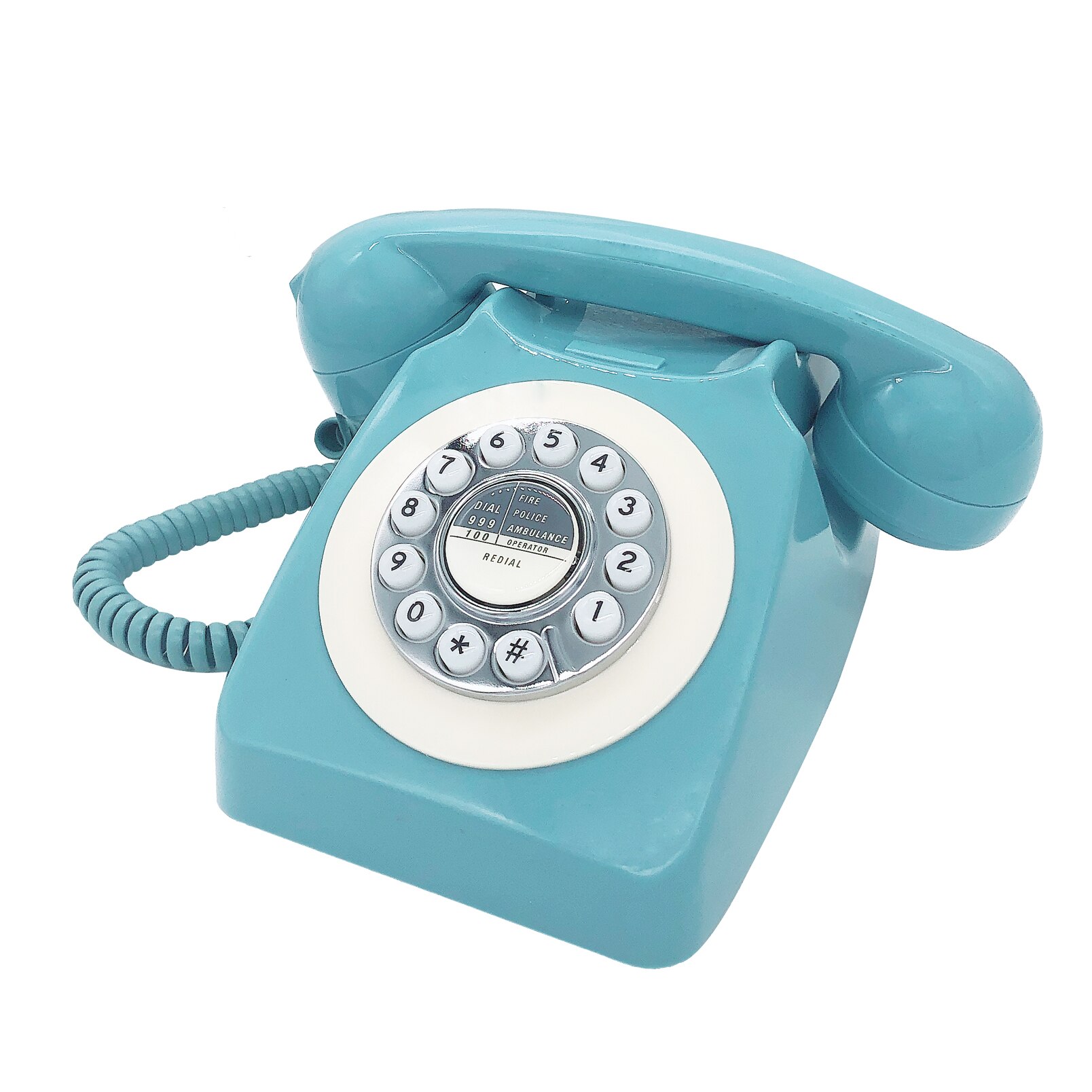 Blue Retro Telephone Corded Pretty Antique Telephone Old Fashion Landline Phones of 1960s Best European Style Telephone Gift