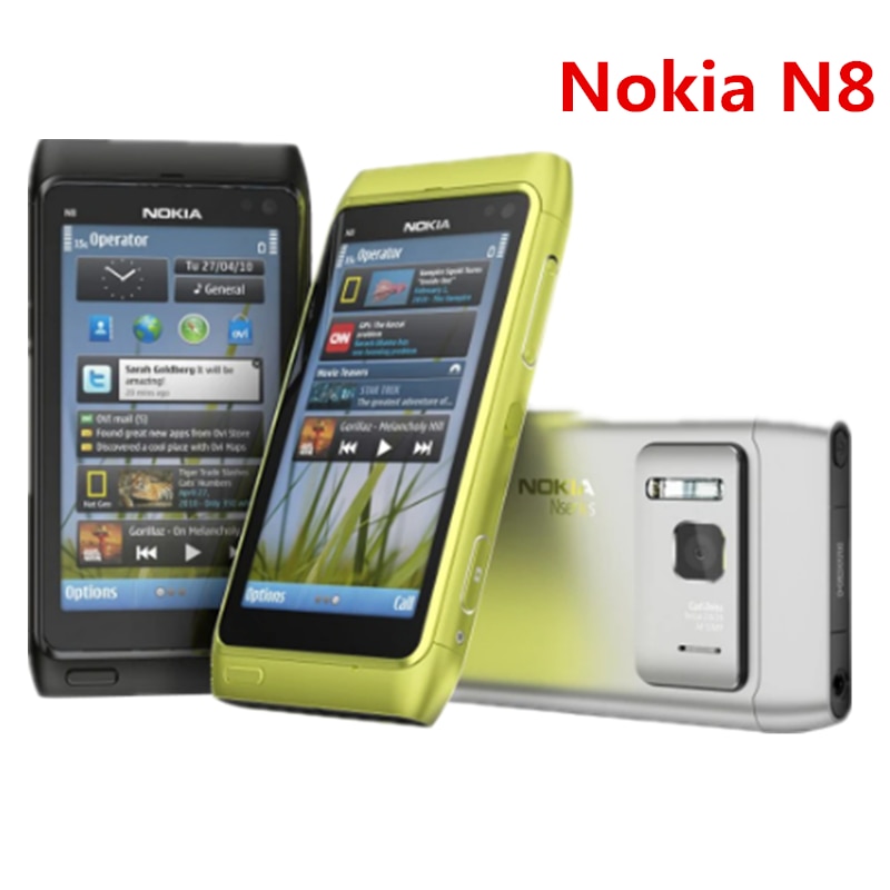 Nokia N8 Single Sim Mobile Phone cellphone & Russian Arabic Hebrew English Keyboard Original Unlocked Free shipping 16GB rom