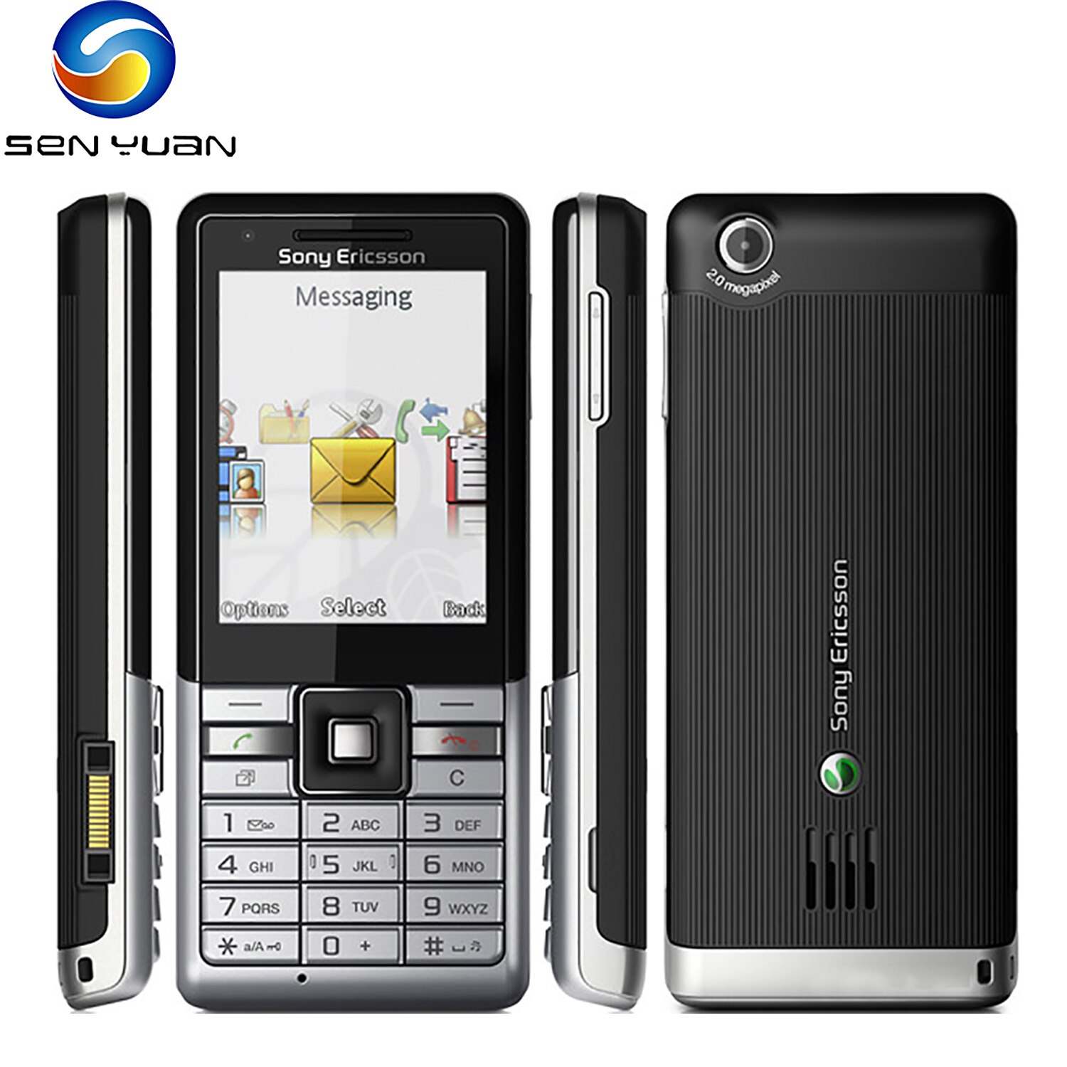 Original Sony Ericsson J105 Naite J105i 3G Mobile Phone Unlocked 2.2” Display 2.0MP Bluetooth FM Radio 2G GSM CellPhone