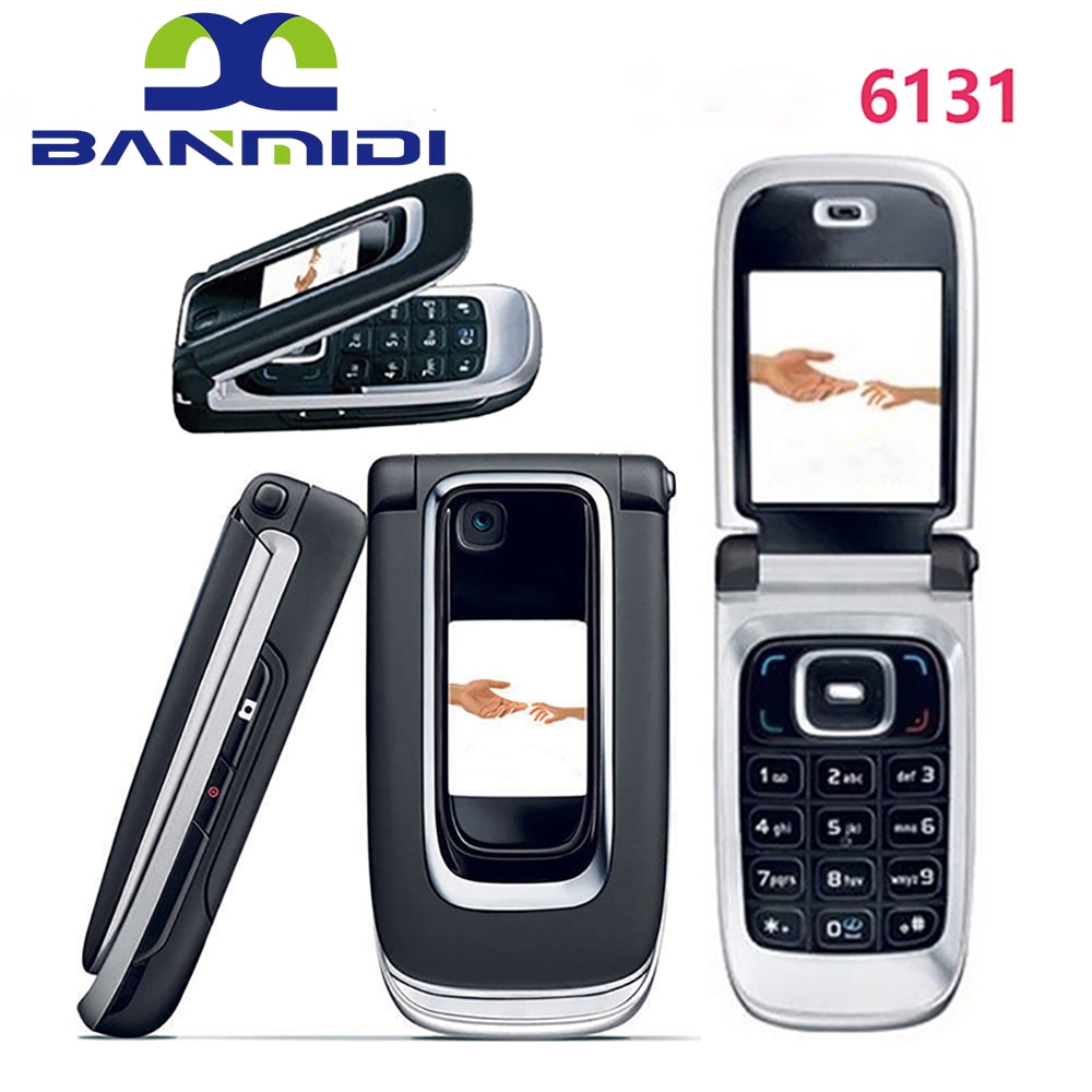 Unlocked Original 6131 Flip Mobile Cell Phone 2G GSM 850/900/1800/1900 Cellphone Arabic Russian Hebrew Keyboard. Made in Finland