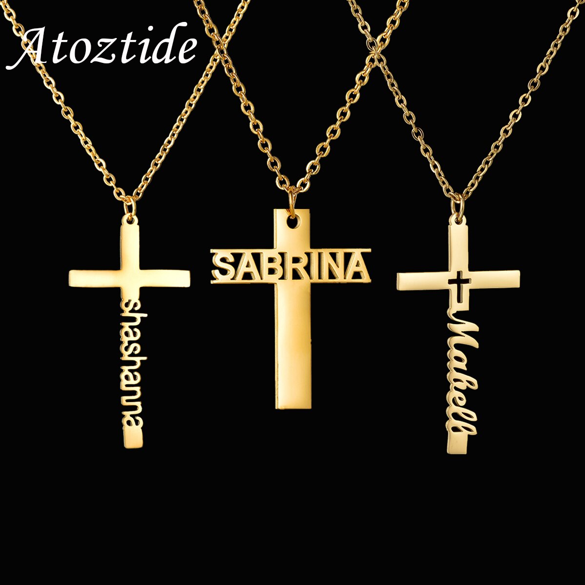 Personalized Name Cross Necklace