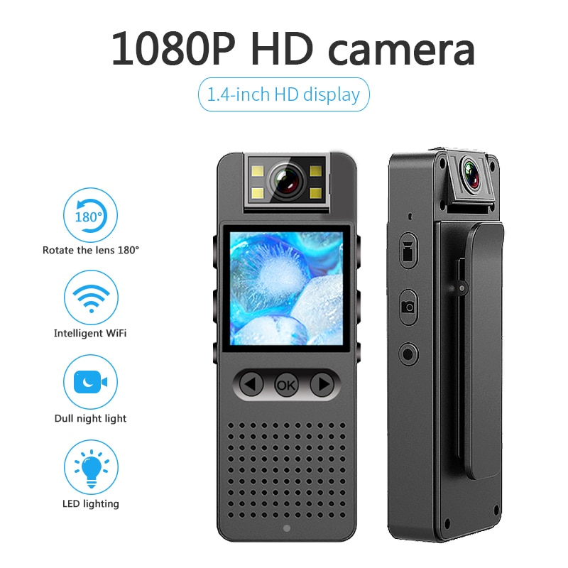HD 1080P Mini Digital Camera Mobile Phone Wifi Hotspot Forensics and Law Enforcement Recorder 180 ° Rotary Night Vision Recorder