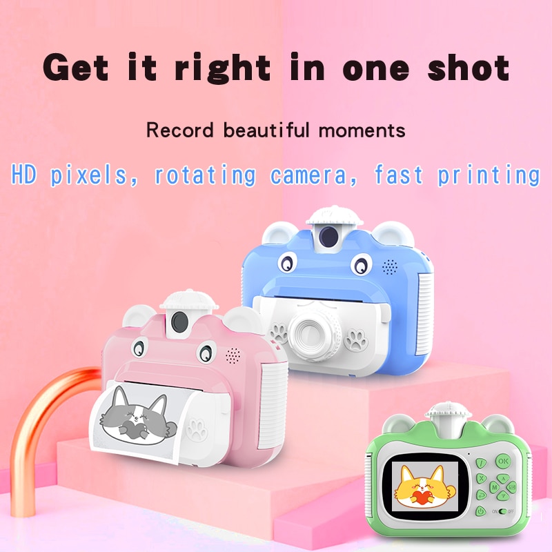 Kids Instant Print Camera For Baby Boys Girls 1080p HD Mini Digital Toys Hot Sale