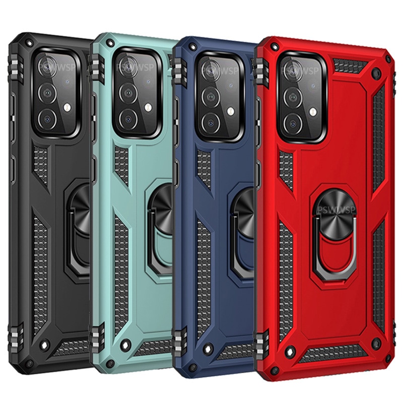 Shockproof Bumpers Armor Case For Samsung Galaxy S23 S22 Ultra S21 5G S20 FE S8 S9 S10 Plus Note 20 8 9 10 Lite Metal Ring Cover