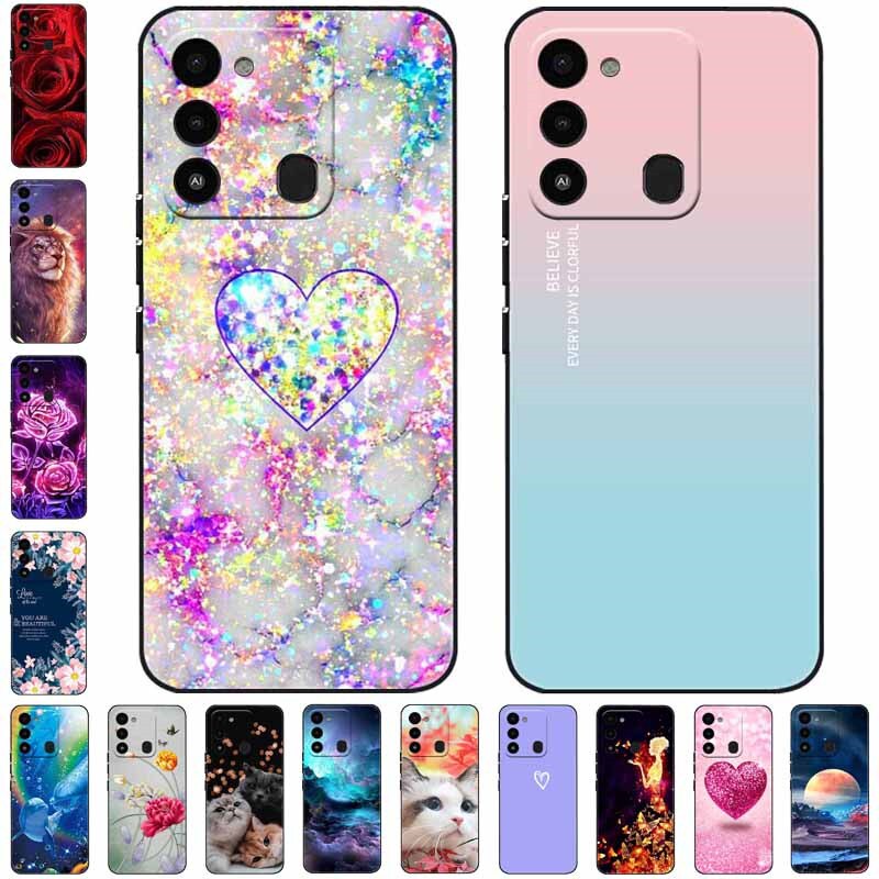 Soft Phone Cover For Tecno Spark 8C Cover KG5 Painted Cool Silicone Black Covers for Tecno Spark Go 2022 Case KG5k Spark8C 8 C