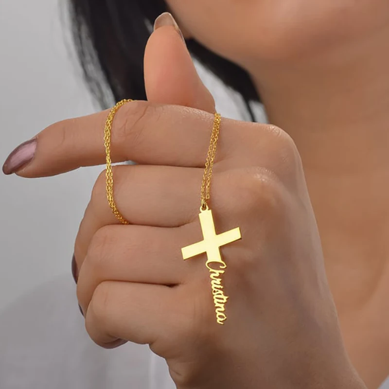 Customized Cross Necklace With Name