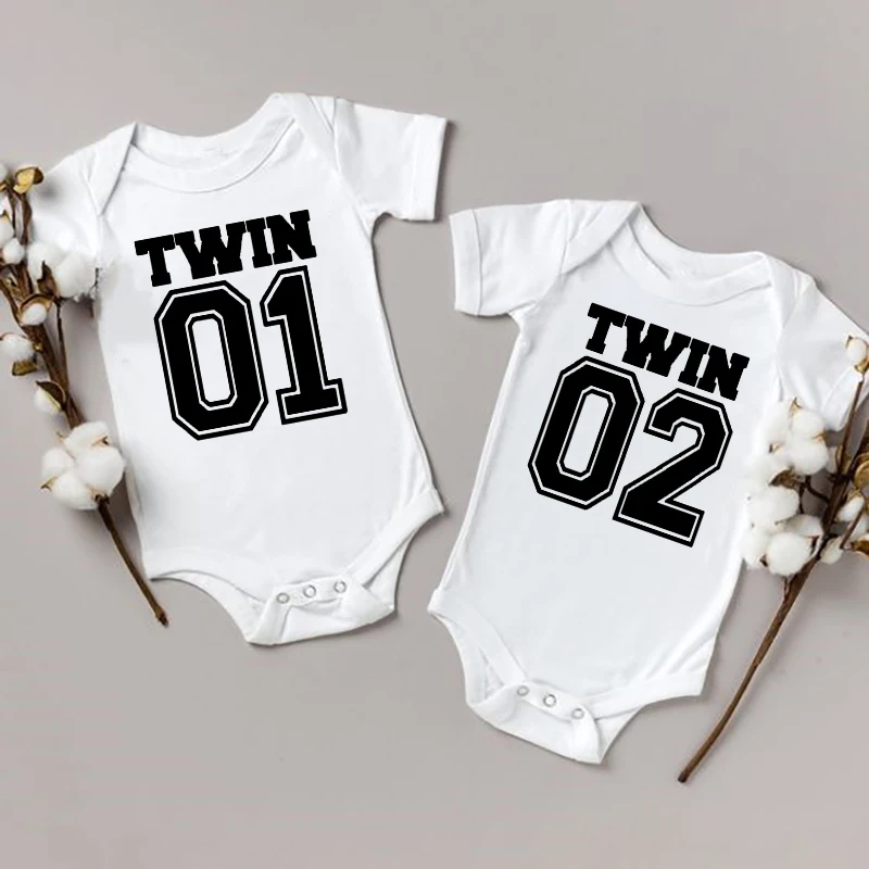 Twin 01 02 Matching Baby Bodysuit (0-3m)